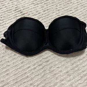 Black Strapless Swim Top